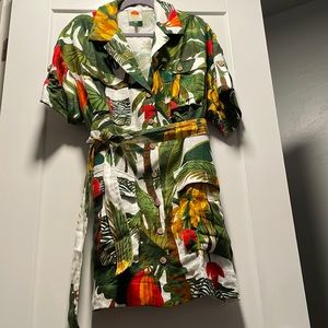 Farm Rio White Cocoa Forest Utility Mini Dress